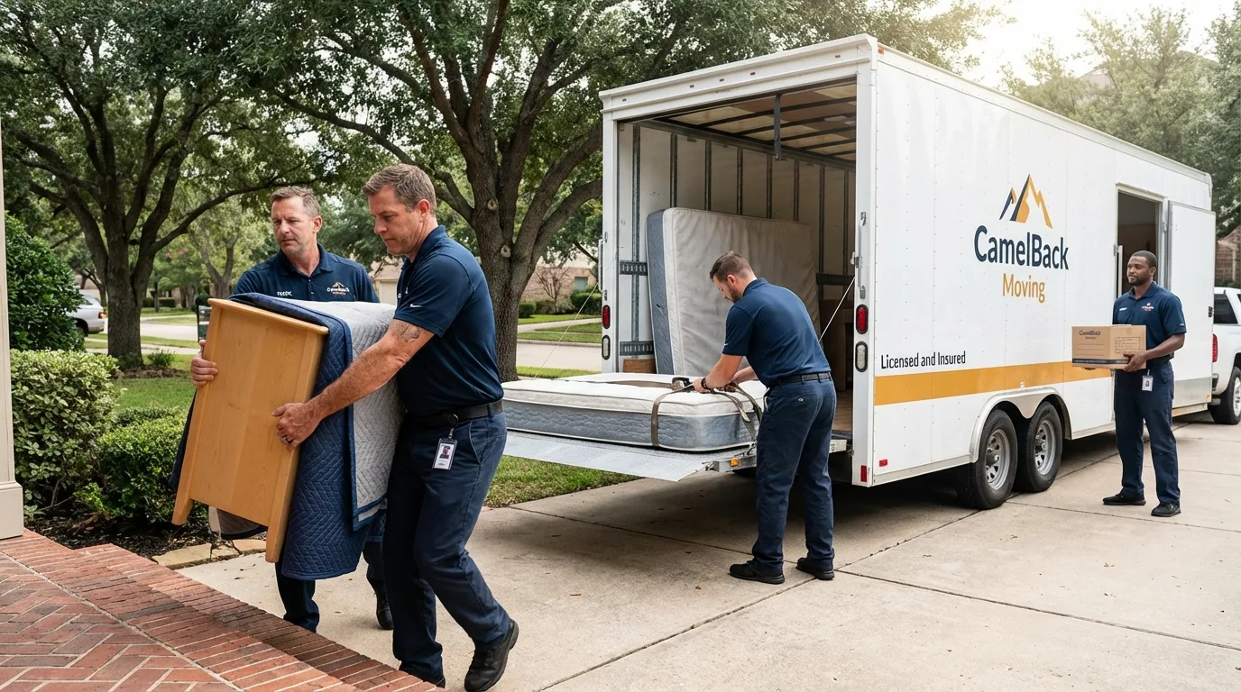 Crew loading residential truck for cross-state move from Hiram, OH